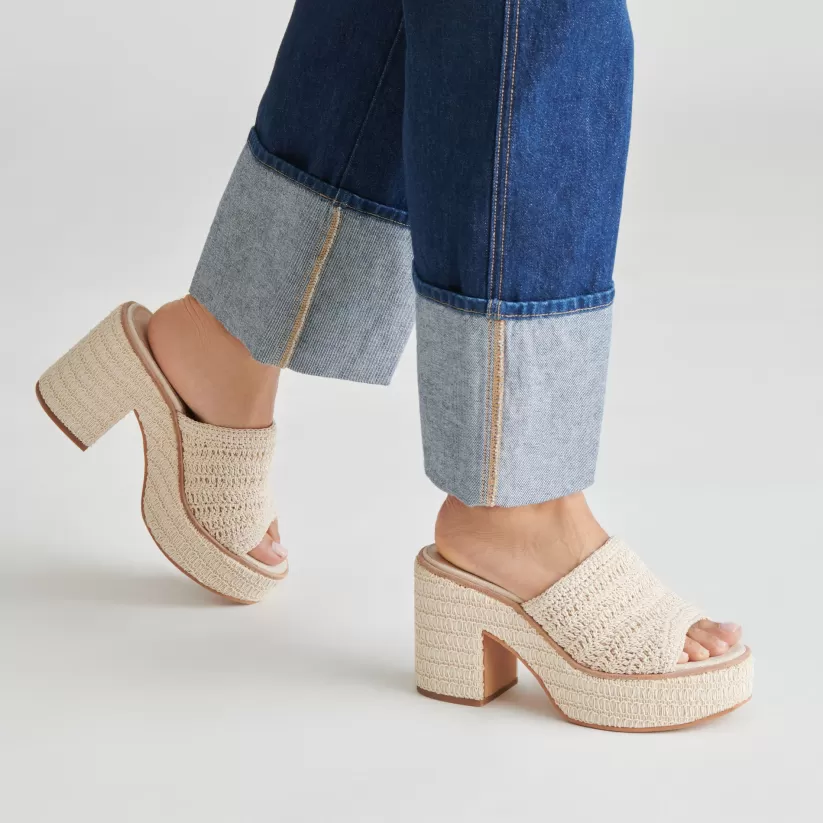 Wedges | Sandals | Dolce Vita LADIN HEELS IVORY WOVEN IVORYWOVEN