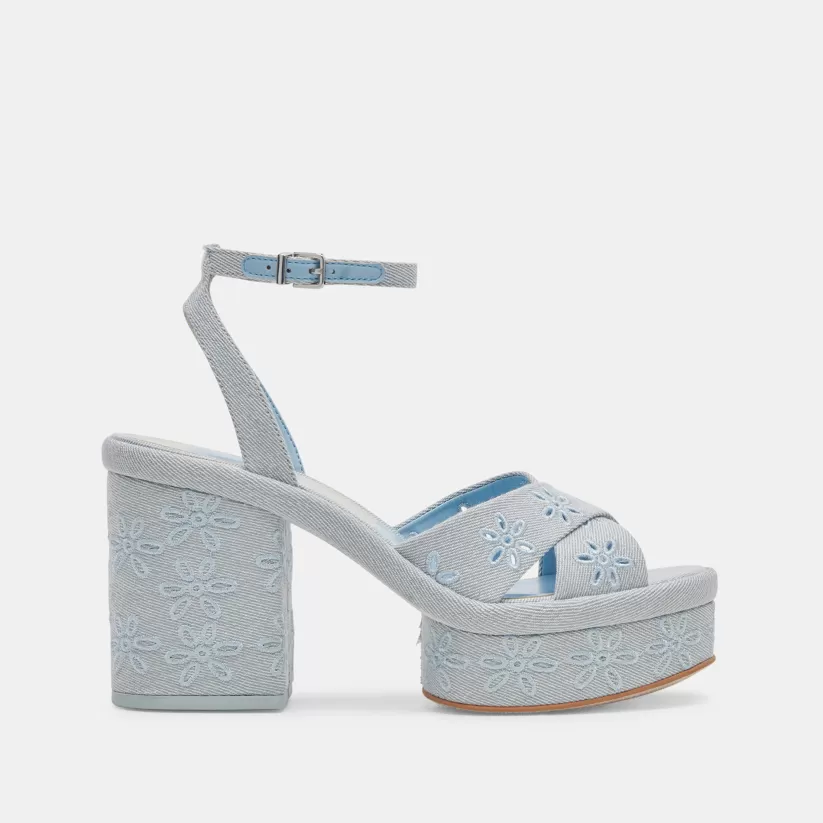 Heels | Dolce Vita LAISHA HEELS LIGHT BLUE FLORAL EYELET LIGHTBLUEFLORALEYELET