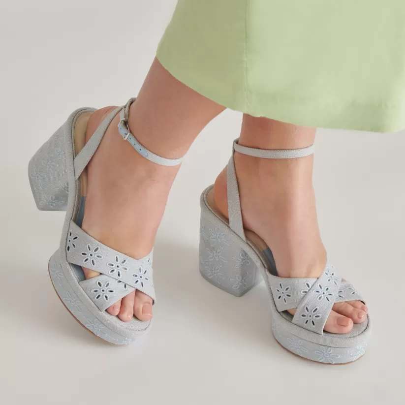 Heels | Dolce Vita LAISHA HEELS LIGHT BLUE FLORAL EYELET LIGHTBLUEFLORALEYELET