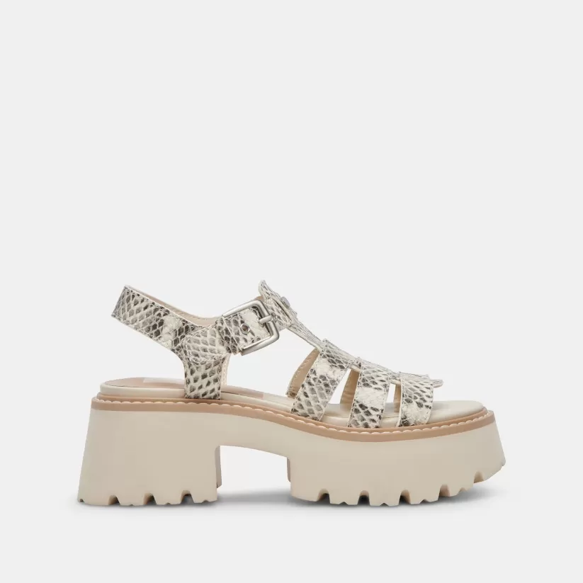 Sandals | Dolce Vita LATICE SANDALS GREY WHITE EMBOSSED LEATHER GREYWHITEEMBOSSEDLEATHER