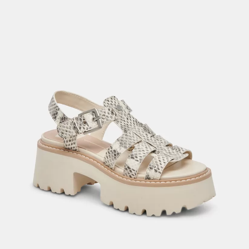 Sandals | Dolce Vita LATICE SANDALS GREY WHITE EMBOSSED LEATHER GREYWHITEEMBOSSEDLEATHER
