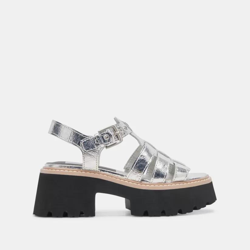 Sandals | Dolce Vita LATICE SANDALS SILVER DISTRESSED LEATHER SILVERDISTRESSEDLEATHER