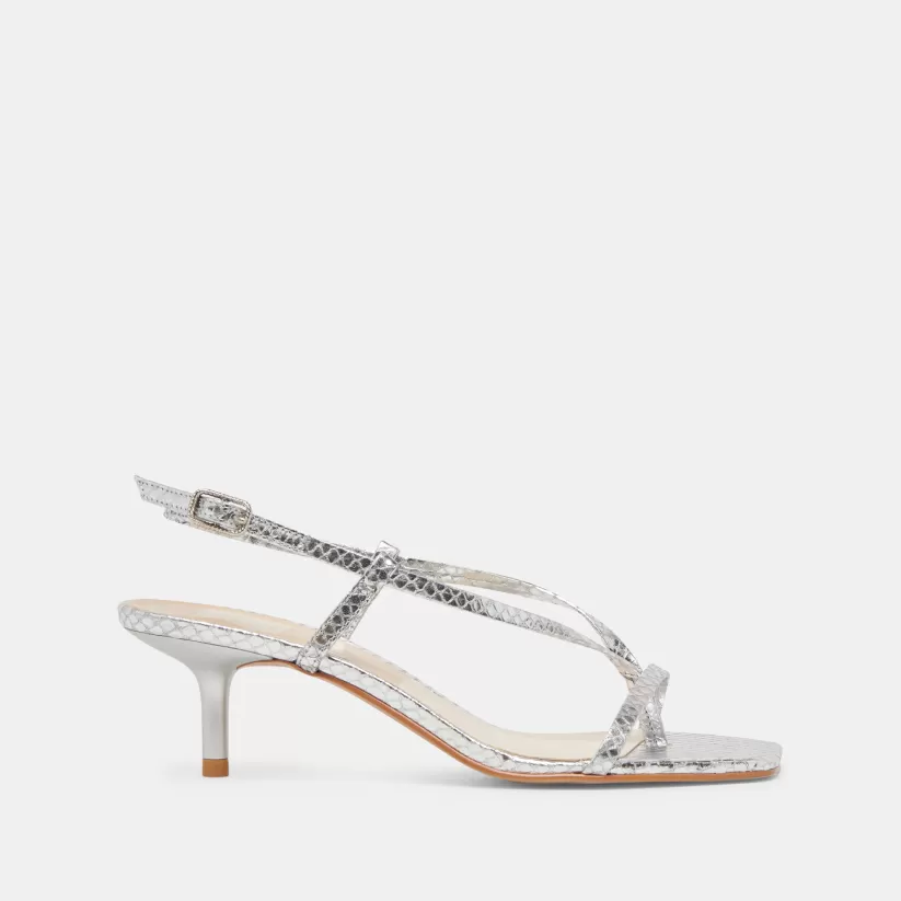 Make It Metallic | Heels | Dolce Vita LAURY HEELS SILVER EMBOSSED LEATHER SILVEREMBOSSEDLEATHER