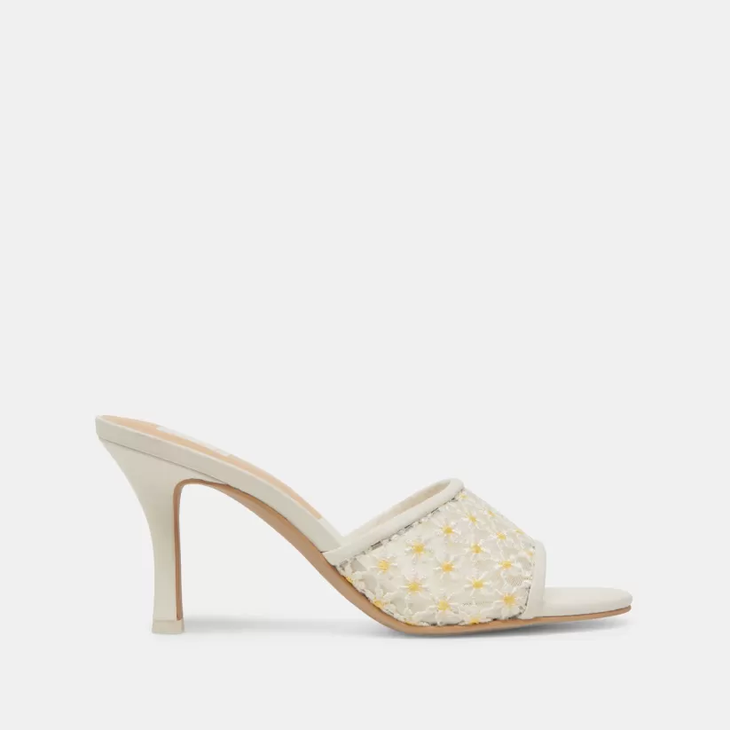 Heels | Dolce Vita LAVENA FLORAL HEELS WHITE YELLOW FLORAL MESH WHITEYELLOWFLORALMESH