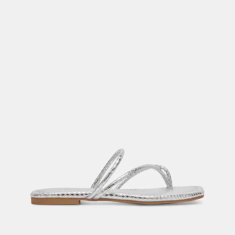 Make It Metallic | Sandals | Dolce Vita LEANNA SANDALS SILVER EMBOSSED STELLA SILVEREMBOSSEDSTELLA