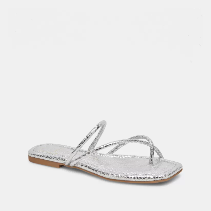 Make It Metallic | Sandals | Dolce Vita LEANNA SANDALS SILVER EMBOSSED STELLA SILVEREMBOSSEDSTELLA
