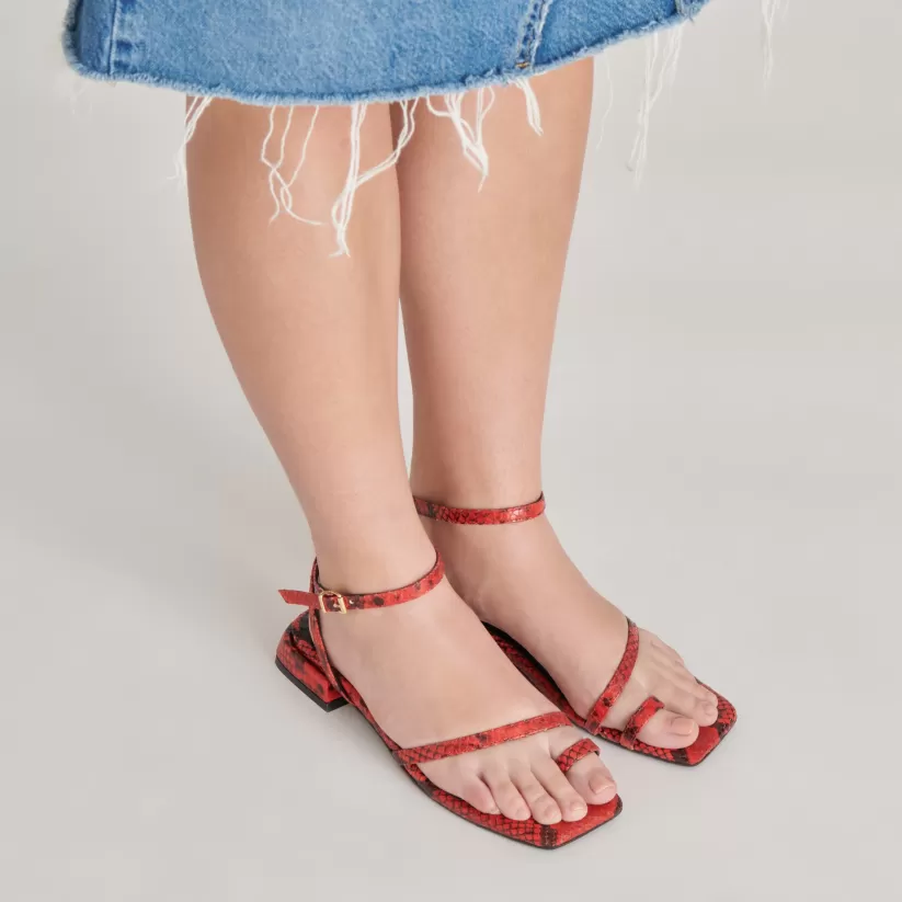 Sandals | Dolce Vita LEXI SANDALS RED SNAKE EMBOSSED REDSNAKEEMBOSSED
