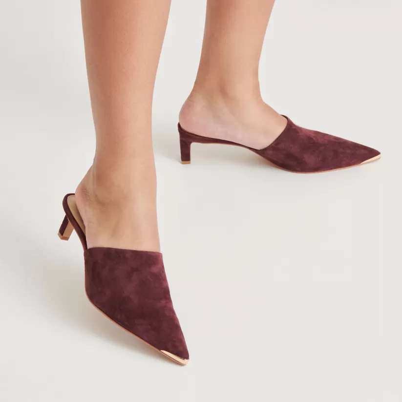 Mules & Clogs | Heels | Dolce Vita LEXY HEELS CRANBERRY SUEDE CRANBERRYSUEDE