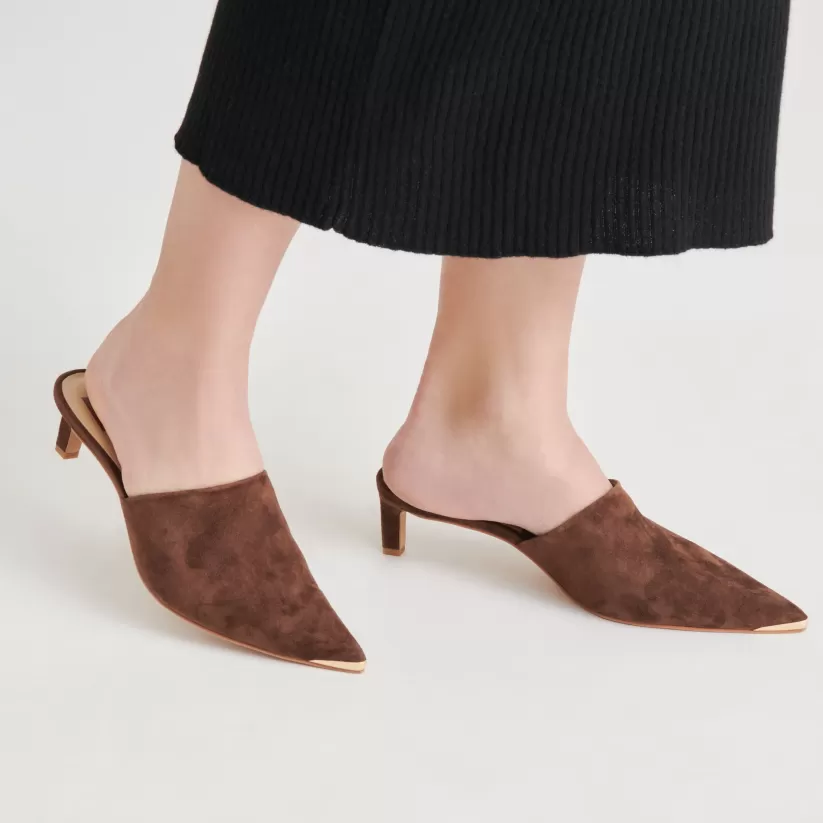 Mules & Clogs | Heels | Dolce Vita LEXY HEELS DK BROWN SUEDE DKBROWNSUEDE