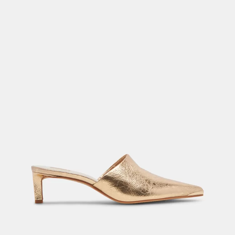 Make It Metallic | Mules & Clogs | Dolce Vita LEXY HEELS GOLD DISTRESSED LEATHER GOLDDISTRESSEDLEATHER