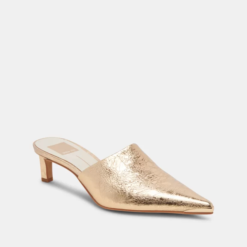 Make It Metallic | Mules & Clogs | Dolce Vita LEXY HEELS GOLD DISTRESSED LEATHER GOLDDISTRESSEDLEATHER