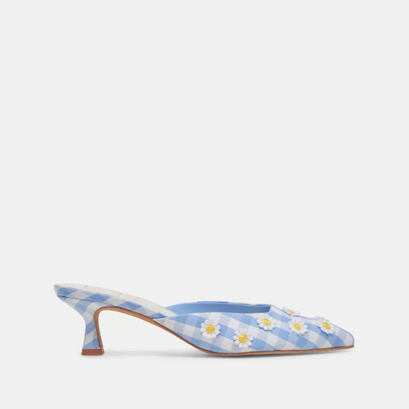Heels | Dolce Vita LILOU HEELS WHITE BLUE GINGHAM WHITEBLUEGINGHAM
