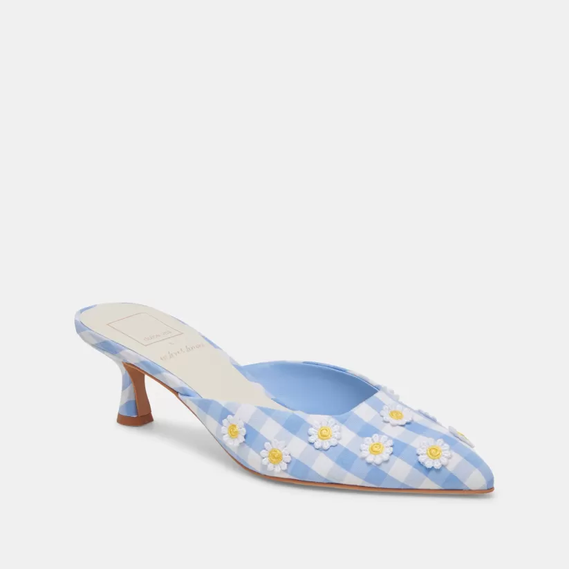 Heels | Dolce Vita LILOU HEELS WHITE BLUE GINGHAM WHITEBLUEGINGHAM