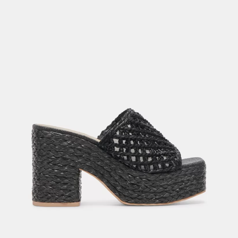 Sandals | Heels | Dolce Vita LISHA HEELS ONYX RAFFIA ONYXRAFFIA