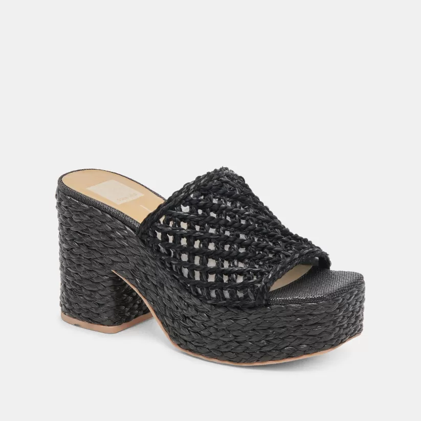 Sandals | Heels | Dolce Vita LISHA HEELS ONYX RAFFIA ONYXRAFFIA