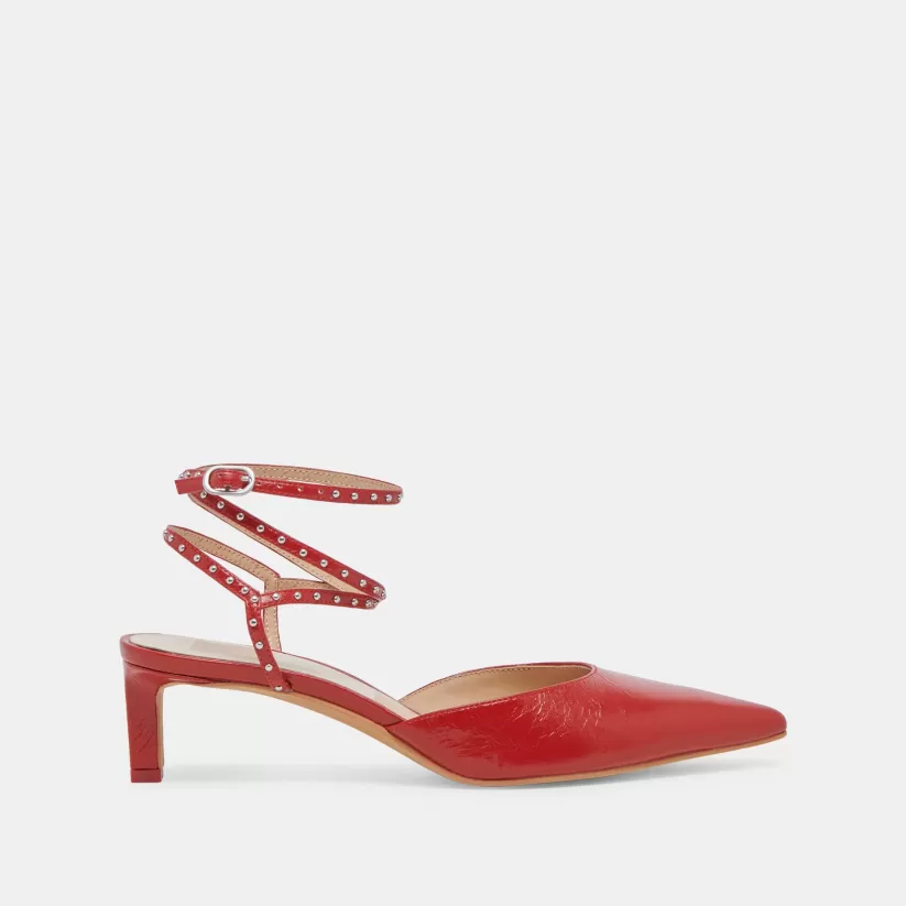 Heels | Dolce Vita LOKLYN STUD HEELS RED CRINKLE PATENT REDCRINKLEPATENT