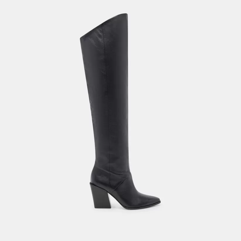 Wide Calf | Dolce Vita LUPIN WIDE CALF BOOTS BLACK LEATHER BLACKLEATHER