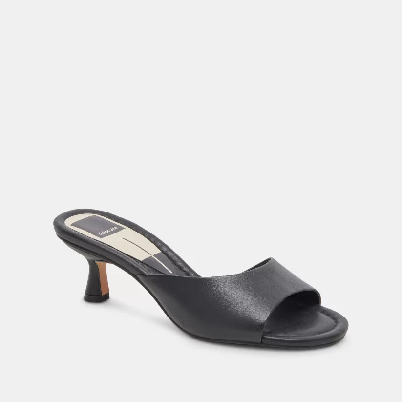 Sandals | Heels | Dolce Vita MACOY HEELS BLACK LEATHER BLACKLEATHER