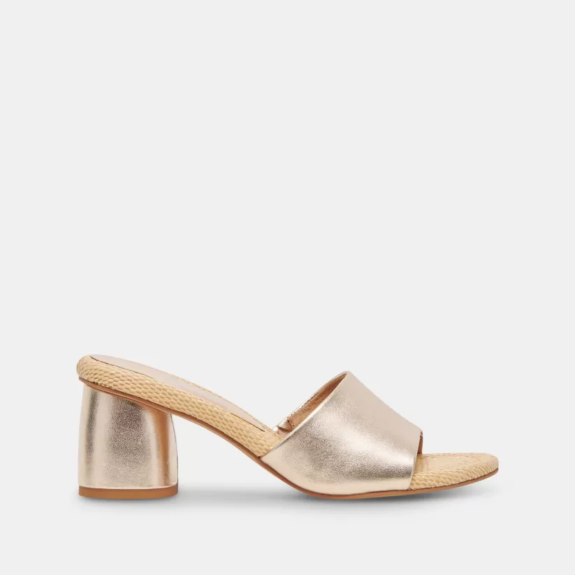 Sandals | Heels | Dolce Vita MINNY RAFFIA HEELS ROSE GOLD LEATHER ROSEGOLDLEATHER