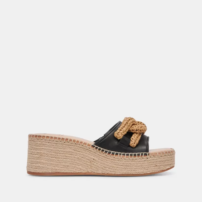 Wedges | Sandals | Dolce Vita NARNIA SANDALS BLACK LEATHER BLACKLEATHER