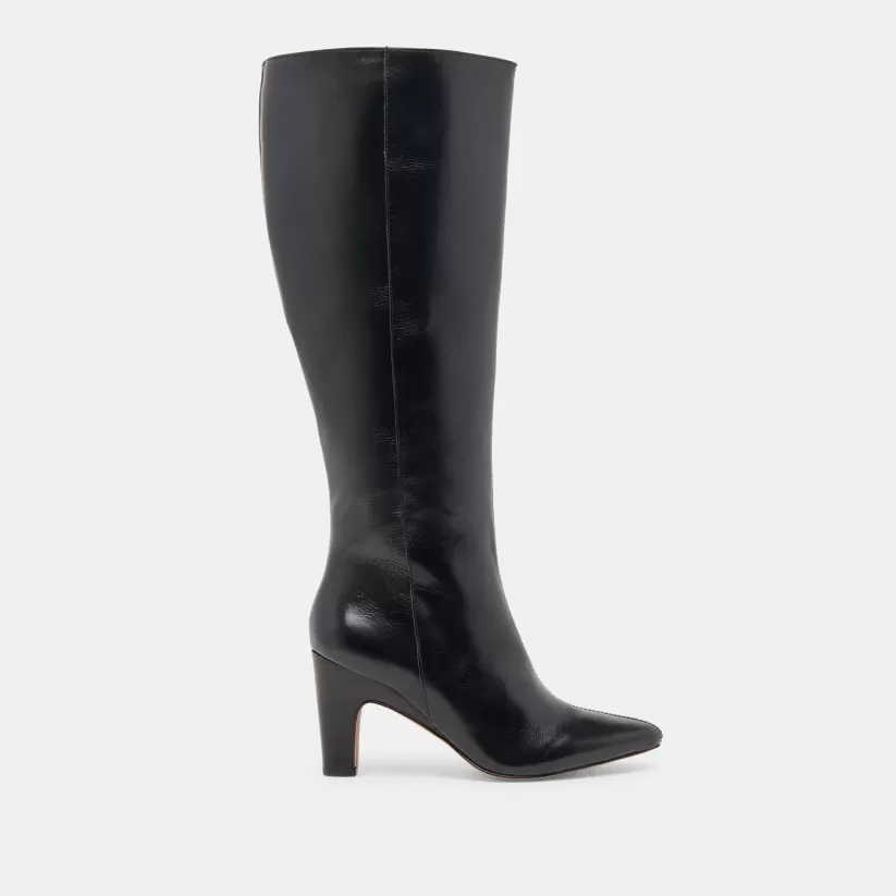 Tall Boots | Wide Calf | Dolce Vita NELAS WIDE CALF BOOTS BLACK LEATHER BLACKLEATHER