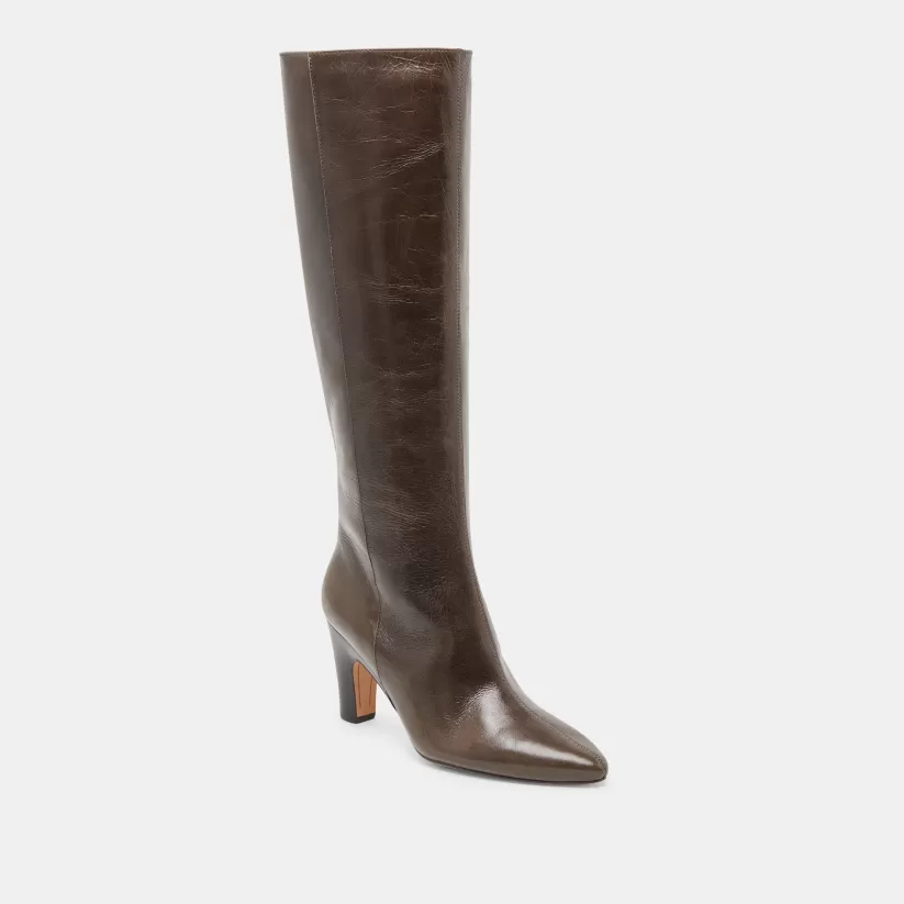 Tall Boots | Wide Calf | Dolce Vita NELAS WIDE CALF BOOTS DARK OLIVE LEATHER DARKOLIVELEATHER