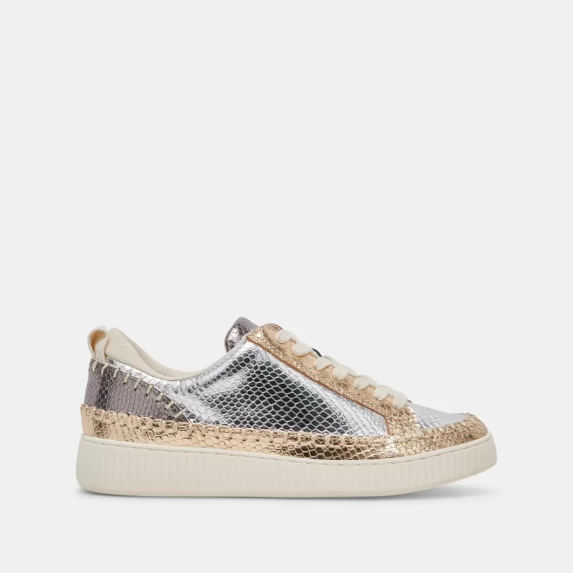 Make It Metallic | Sneakers | Dolce Vita NICONA SNEAKERS SILVER GOLD EMBOSSED LEATHER SILVERGOLDEMBOSSEDLEATHER