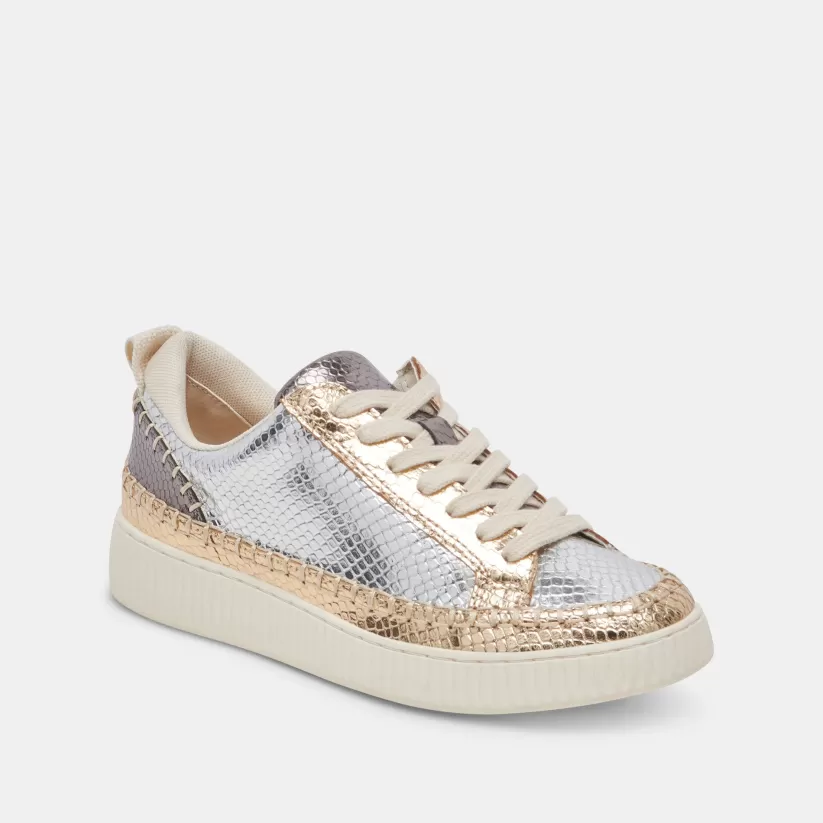 Make It Metallic | Sneakers | Dolce Vita NICONA SNEAKERS SILVER GOLD EMBOSSED LEATHER SILVERGOLDEMBOSSEDLEATHER