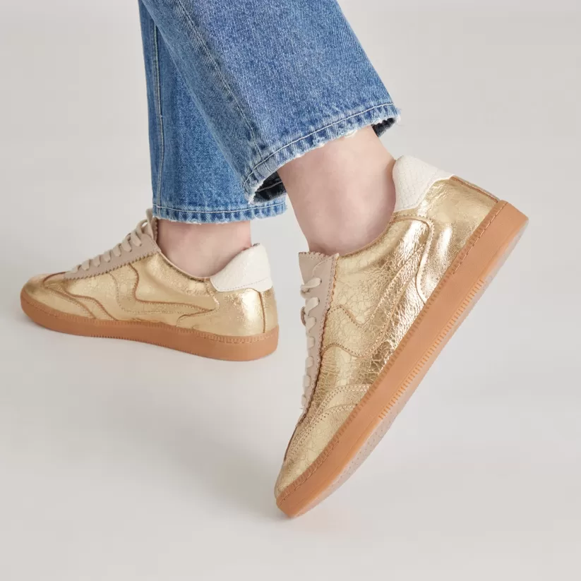 Make It Metallic | Style Spotlight: Notice | Dolce Vita NOTICE SNEAKERS GOLD DISTRESSED LEATHER GOLDDISTRESSEDLEATHER
