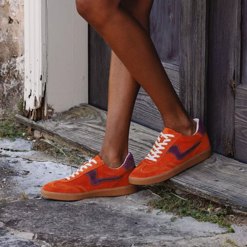 Style Spotlight: Notice | Sneakers | Dolce Vita NOTICE SNEAKERS ORANGE MULTI SUEDE ORANGEMULTISUEDE