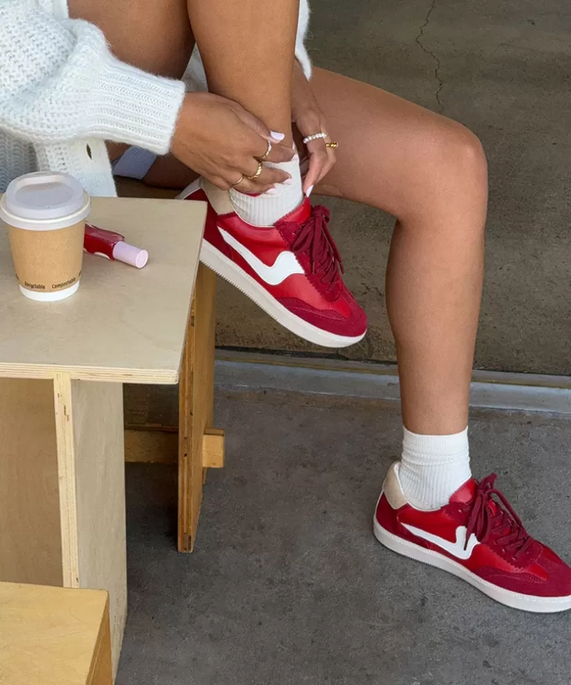 Style Spotlight: Notice | Sneakers | Dolce Vita NOTICE SNEAKERS RED SUEDE REDSUEDE