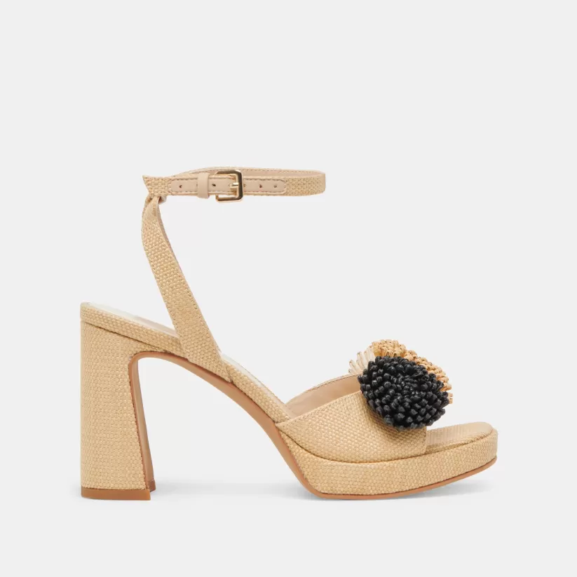Heels | Dolce Vita OLIVEA HEELS BLACK NATURAL RAFFIA BLACKNATURALRAFFIA