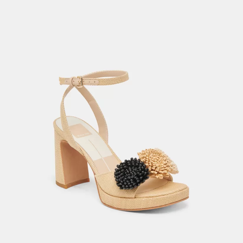 Heels | Dolce Vita OLIVEA HEELS BLACK NATURAL RAFFIA BLACKNATURALRAFFIA