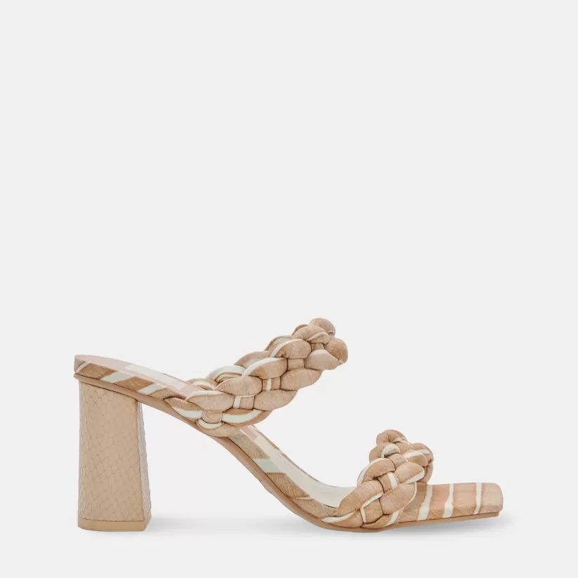 Sandals | Heels | Dolce Vita PAILY HEELS WHITE STRIPE FABRIC WHITESTRIPEFABRIC