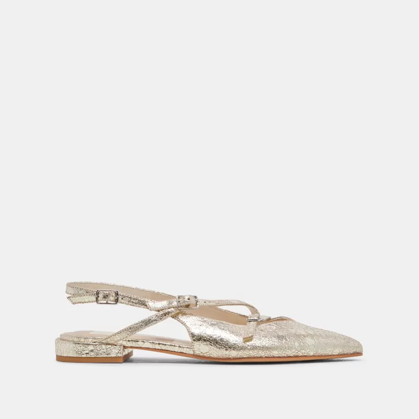 Make It Metallic | Wide Widths | Dolce Vita PAMLA WIDE FLATS PLATINUM DISTRESSED LEATHER PLATINUMDISTRESSEDLEATHER