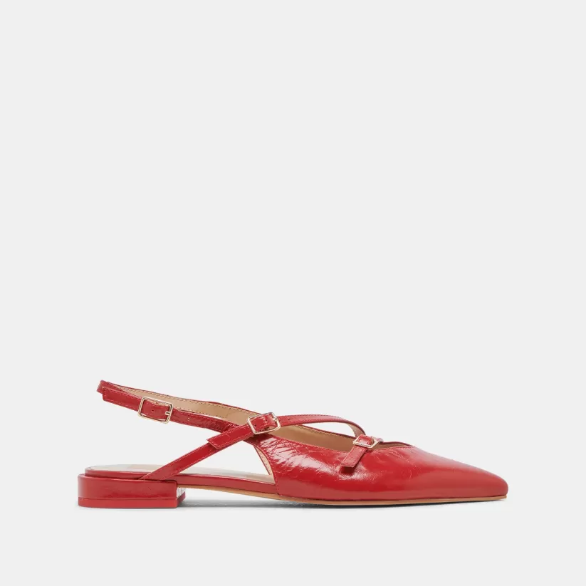 Wide Widths | Flats & Loafers | Dolce Vita PAMLA WIDE FLATS RED CRINKLE PATENT REDCRINKLEPATENT