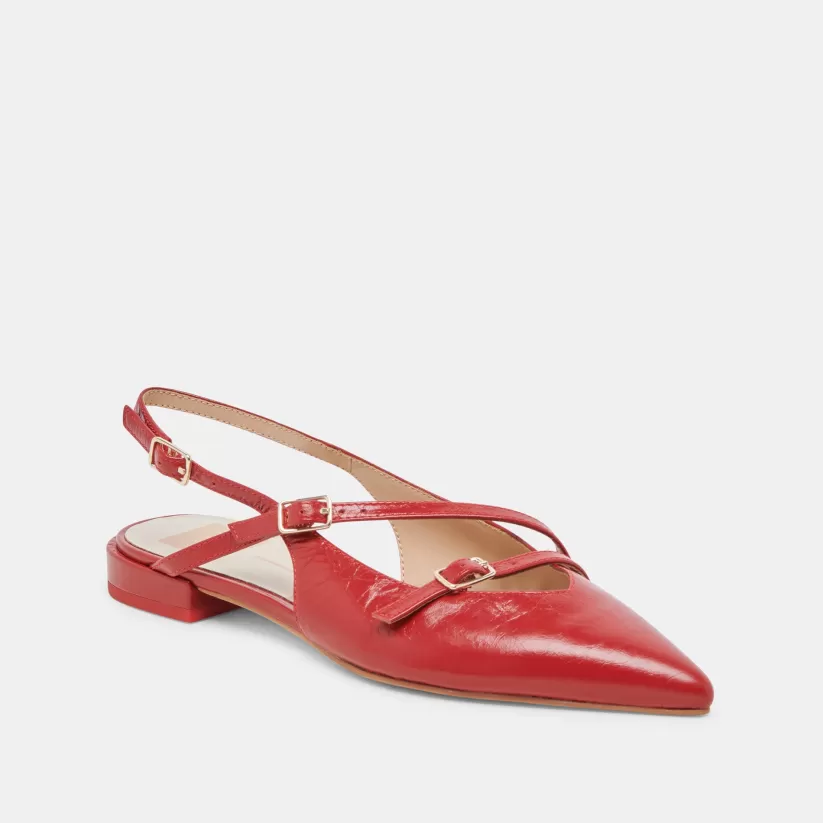 Wide Widths | Flats & Loafers | Dolce Vita PAMLA WIDE FLATS RED CRINKLE PATENT REDCRINKLEPATENT