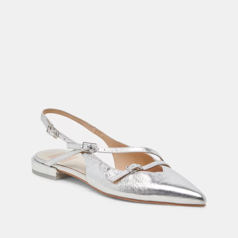 Wide Widths | Flats & Loafers | Dolce Vita PAMLA WIDE FLATS SILVER CRINKLE PATENT SILVERCRINKLEPATENT
