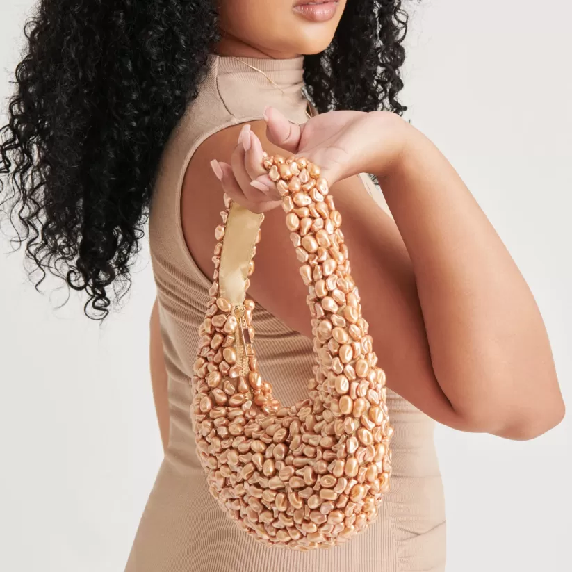 Make It Metallic | Dolce Vita PEARLA SHOULDER BAG GOLD FAUX PEARL GOLDFAUXPEARL