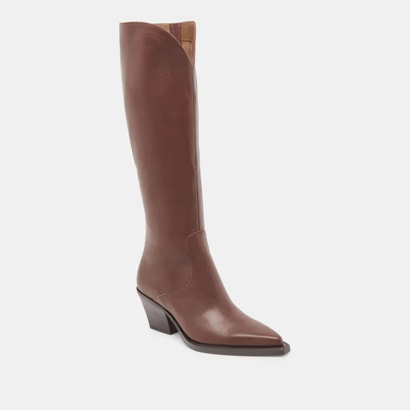Western Inspired | Tall Boots | Dolce Vita RAJ BOOTS CHOCOLATE LEATHER CHOCOLATELEATHER