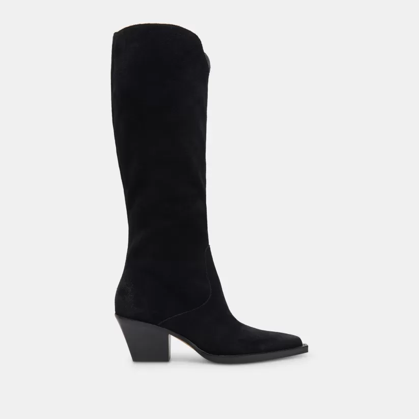 Western Inspired | Tall Boots | Dolce Vita RAJ BOOTS ONYX SUEDE ONYXSUEDE