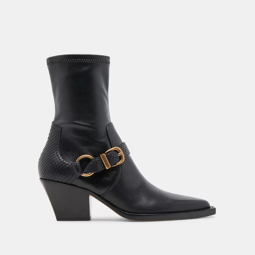 Western Inspired | Boots & Booties | Dolce Vita RAVE BOOTS BLACK LEATHER BLACKLEATHER