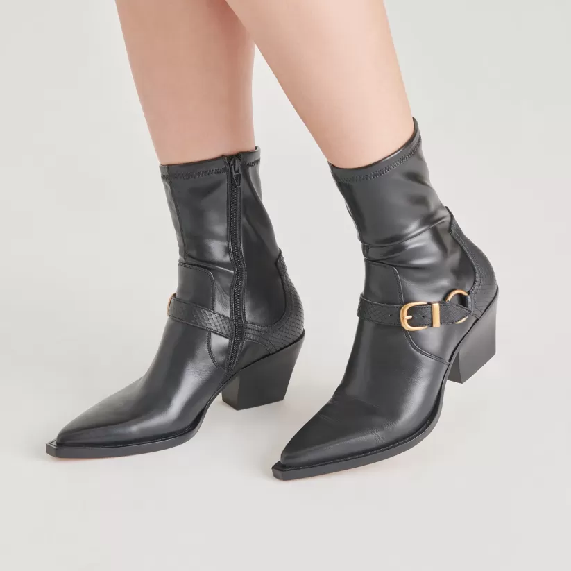 Western Inspired | Boots & Booties | Dolce Vita RAVE BOOTS BLACK LEATHER BLACKLEATHER