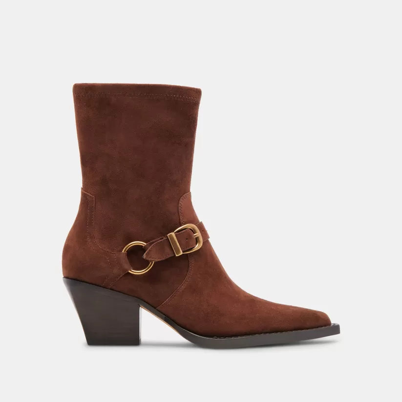 Western Inspired | Wide Calf | Dolce Vita RAVE WIDE CALF BOOTS DK BROWN SUEDE DKBROWNSUEDE