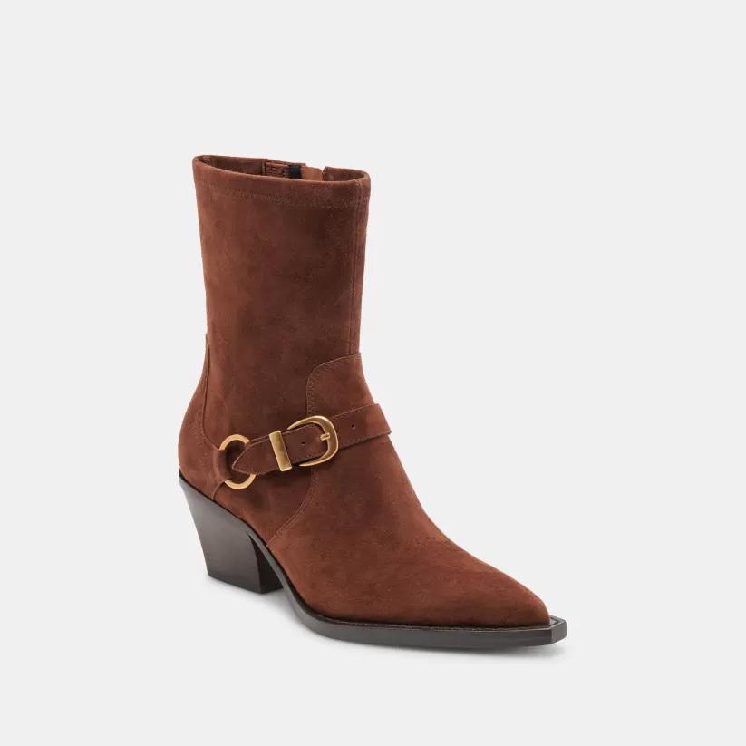 Western Inspired | Wide Calf | Dolce Vita RAVE WIDE CALF BOOTS DK BROWN SUEDE DKBROWNSUEDE