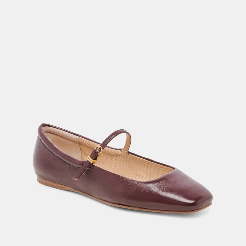 Mary Janes | Ballet Flats | Dolce Vita REYES BALLET FLATS CRANBERRY CRINKLE PATENT CRANBERRYCRINKLEPATENT