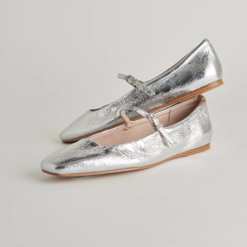 Mary Janes | Make It Metallic | Dolce Vita REYES BALLET FLATS SILVER DISTRESSED LEATHER SILVERDISTRESSEDLEATHER