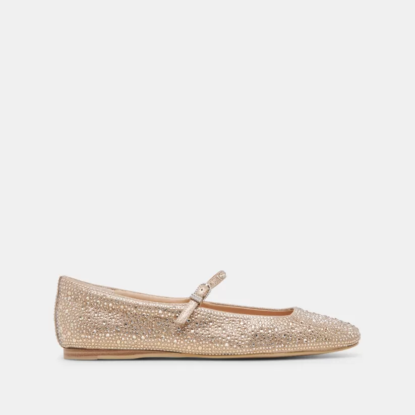 Mary Janes | Make It Metallic | Dolce Vita REYES CRYSTAL BALLET FLATS LIGHT GOLD CRYSTAL LIGHTGOLDCRYSTAL
