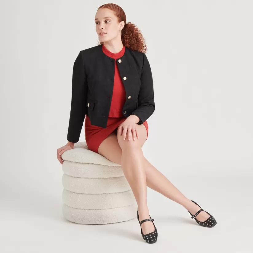 Mary Janes | Ballet Flats | Dolce Vita REYES STUD BALLET FLATS BLACK LEATHER BLACKLEATHER