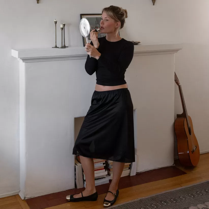 Mary Janes | Ballet Flats | Dolce Vita REYES TOE CAP BALLET FLATS BLACK LEATHER BLACKLEATHER